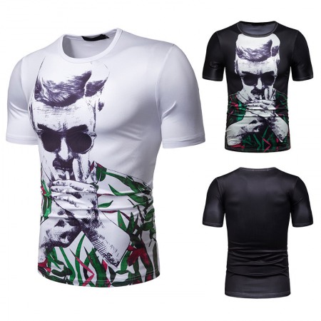 New Men's Fashion Portrait Digital Printing Short Sleeve T-Shirt